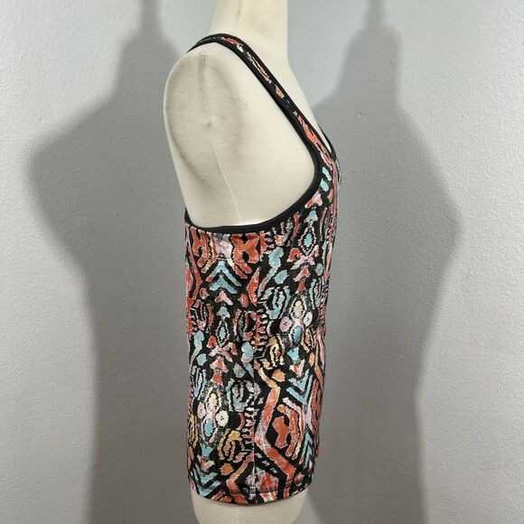 Body Central Tank Top Womens Medium Racerback Built in Bra Abstract Y2K - Picture 4 of 8